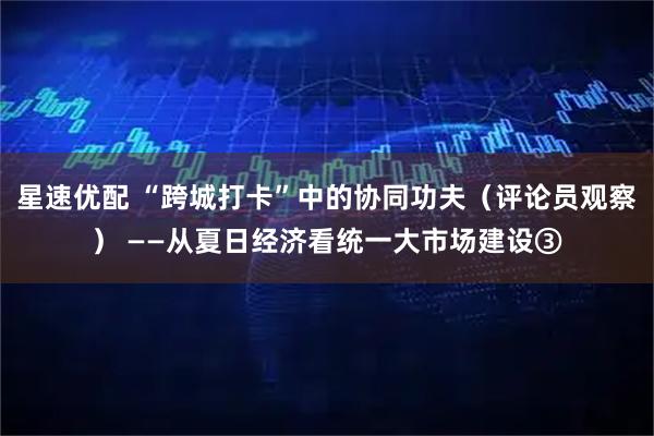 星速优配 “跨城打卡”中的协同功夫（评论员观察） ——从夏日经济看统一大市场建设③